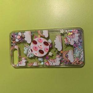 iPhone 7 Plus Case With Popsocket💕 Cute💕 Glitter